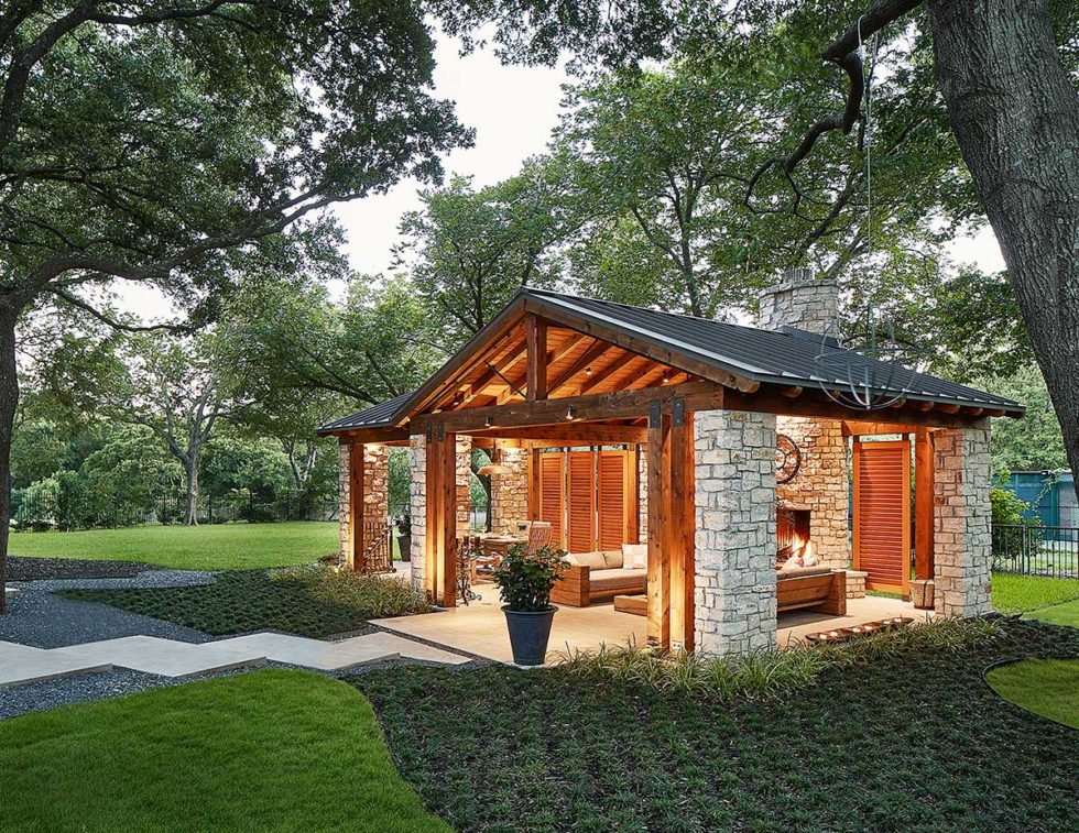 Transitional Outdoor Living Pavilion in North Dallas, TX Capital Renovations Group